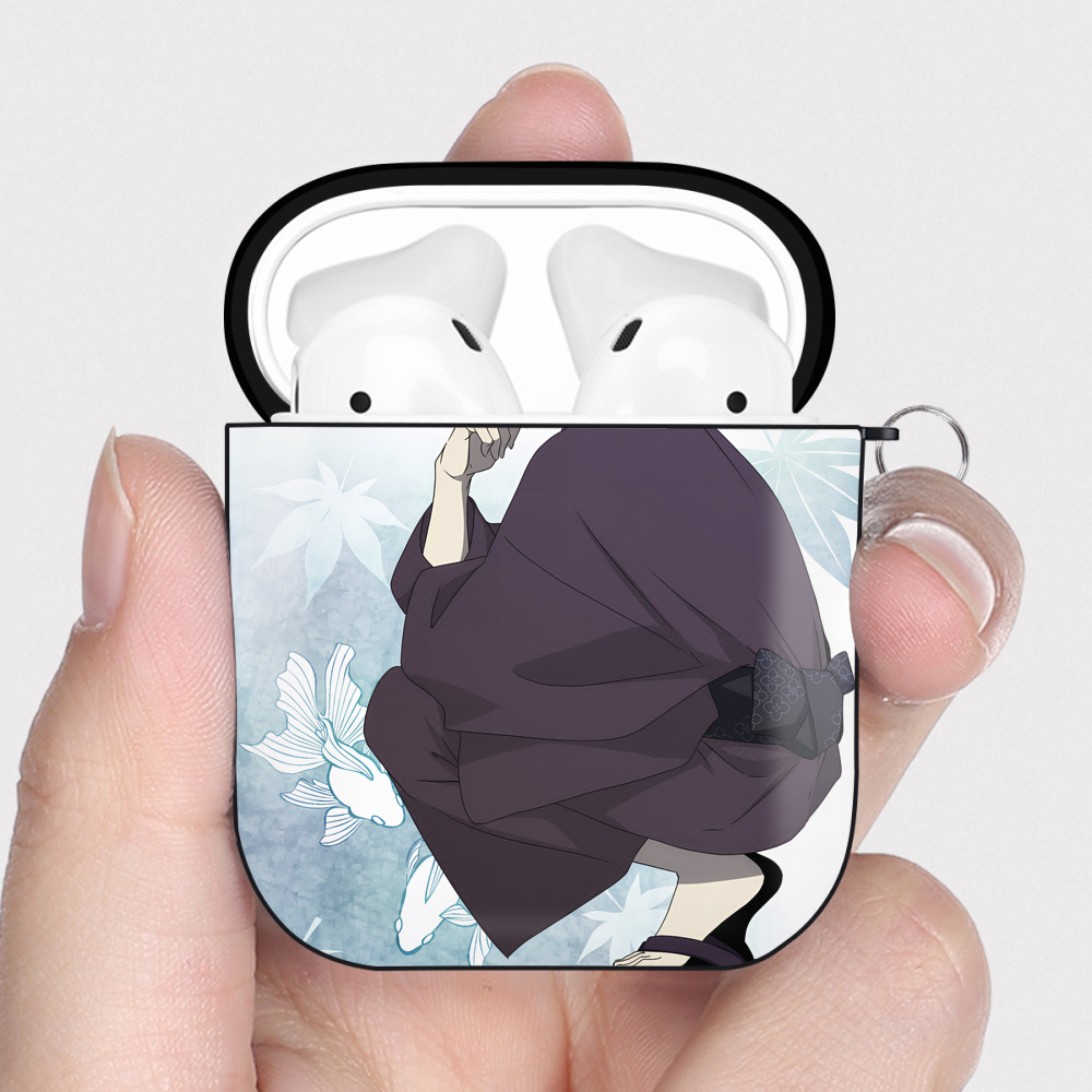 （画像用） 文豪ストレイドッグス Bungo Stray Dogs AirPods 第2世代保護ケース ハードシェル ブラック 耐衝撃・防指紋・カラビナ付き
