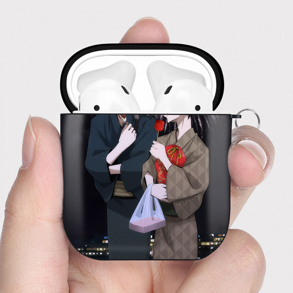 （画像用） 文豪ストレイドッグス Bungo Stray Dogs AirPods 第2世代保護ケース ハードシェル ブラック 耐衝撃・防指紋・カラビナ付き