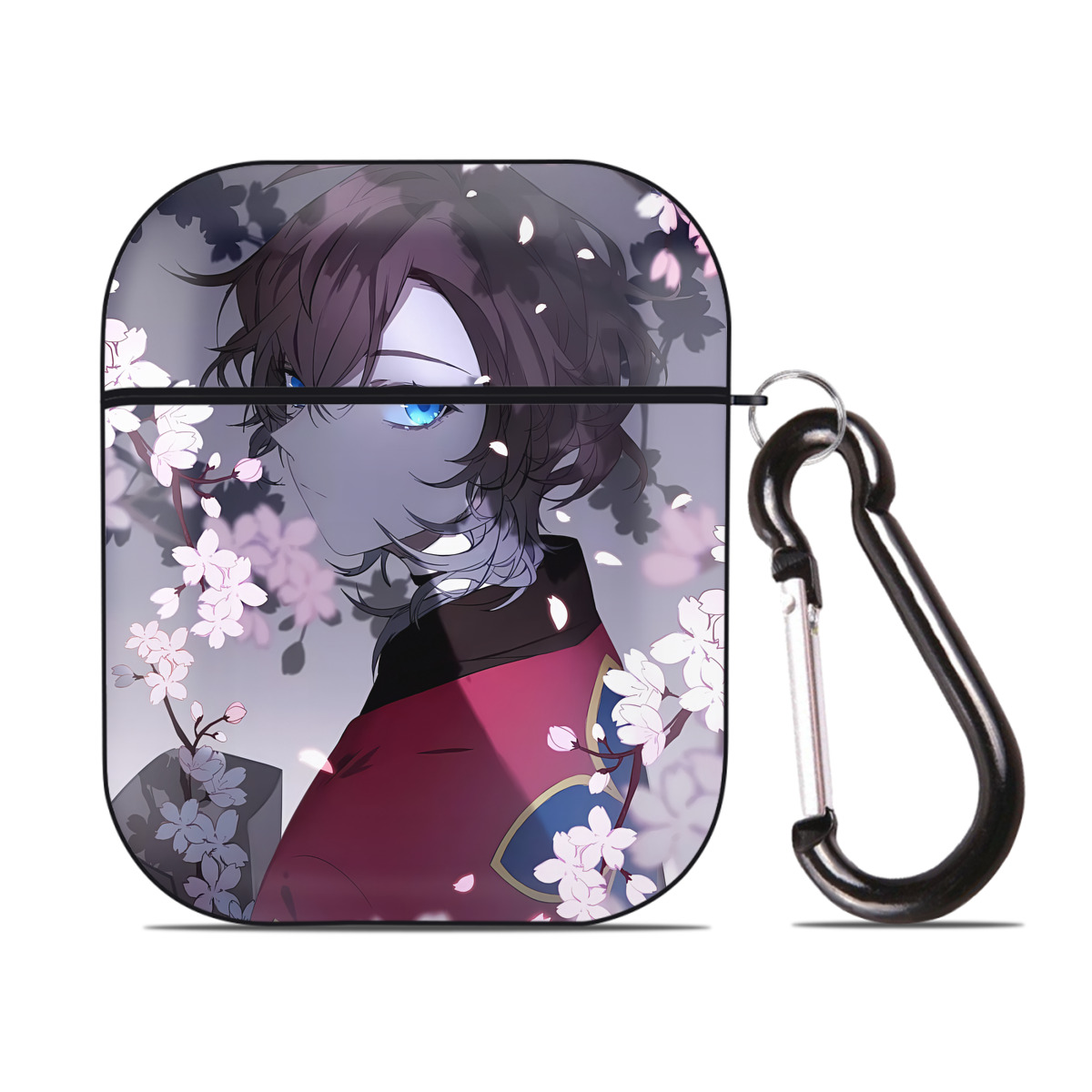 （画像用） 文豪ストレイドッグス Bungo Stray Dogs AirPods 第2世代保護ケース ハードシェル ブラック 耐衝撃・防指紋・カラビナ付き