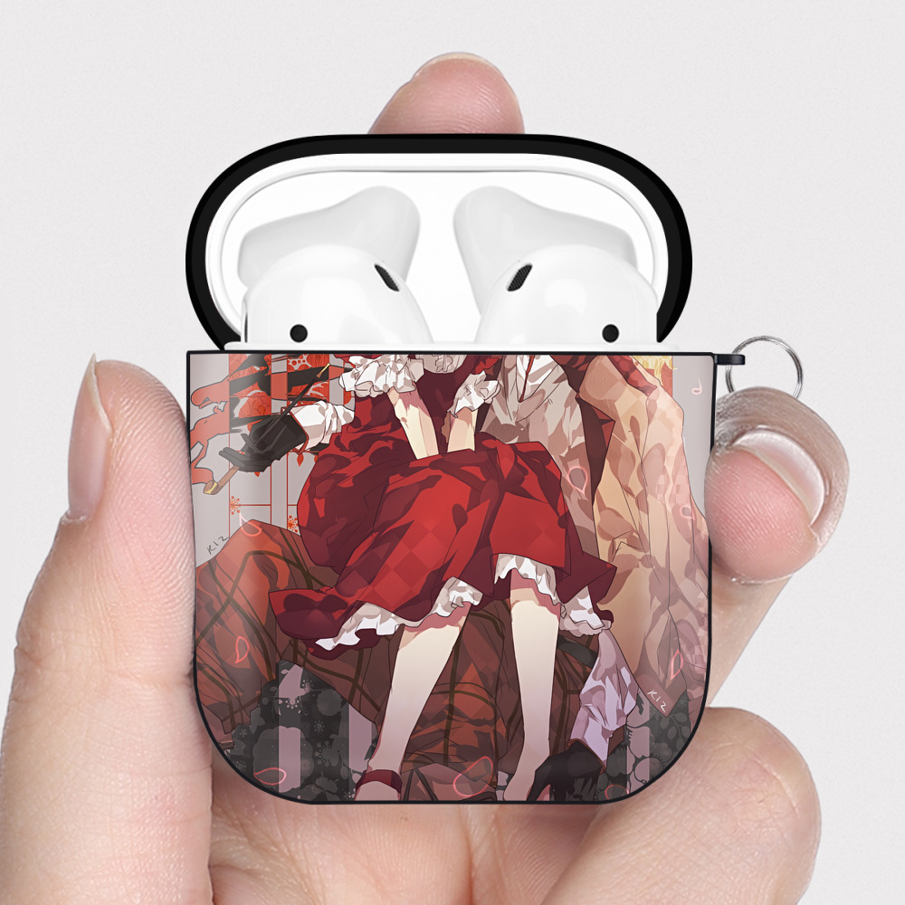 （画像用） 文豪ストレイドッグス Bungo Stray Dogs AirPods 第2世代保護ケース ハードシェル ブラック 耐衝撃・防指紋・カラビナ付き