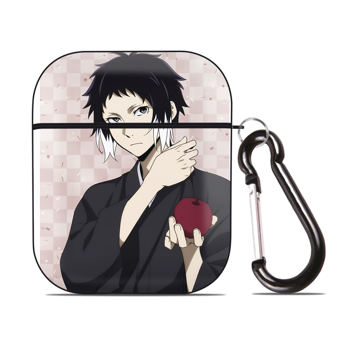 （画像用） 文豪ストレイドッグス Bungo Stray Dogs AirPods 第2世代保護ケース ハードシェル ブラック 耐衝撃・防指紋・カラビナ付き