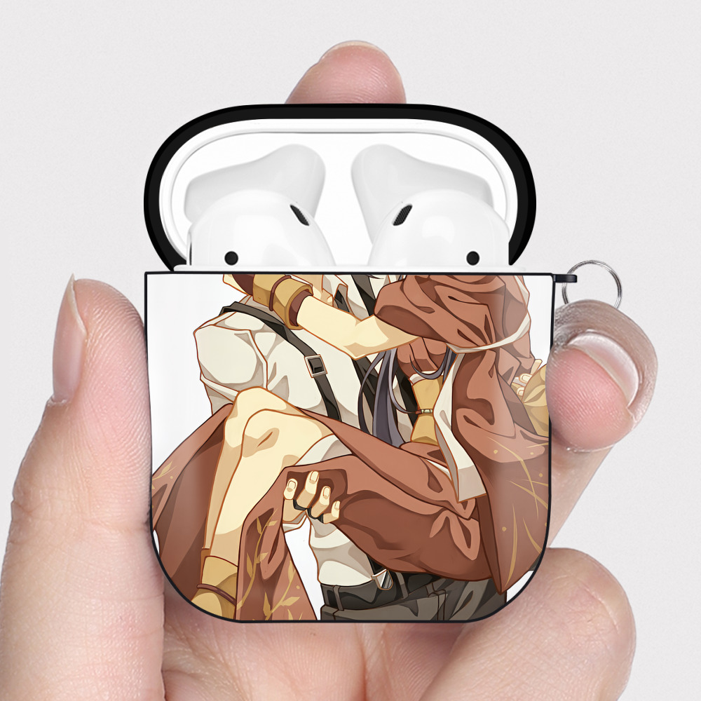 （画像用） 文豪ストレイドッグス Bungo Stray Dogs AirPods 第2世代保護ケース ハードシェル ブラック 耐衝撃・防指紋・カラビナ付き