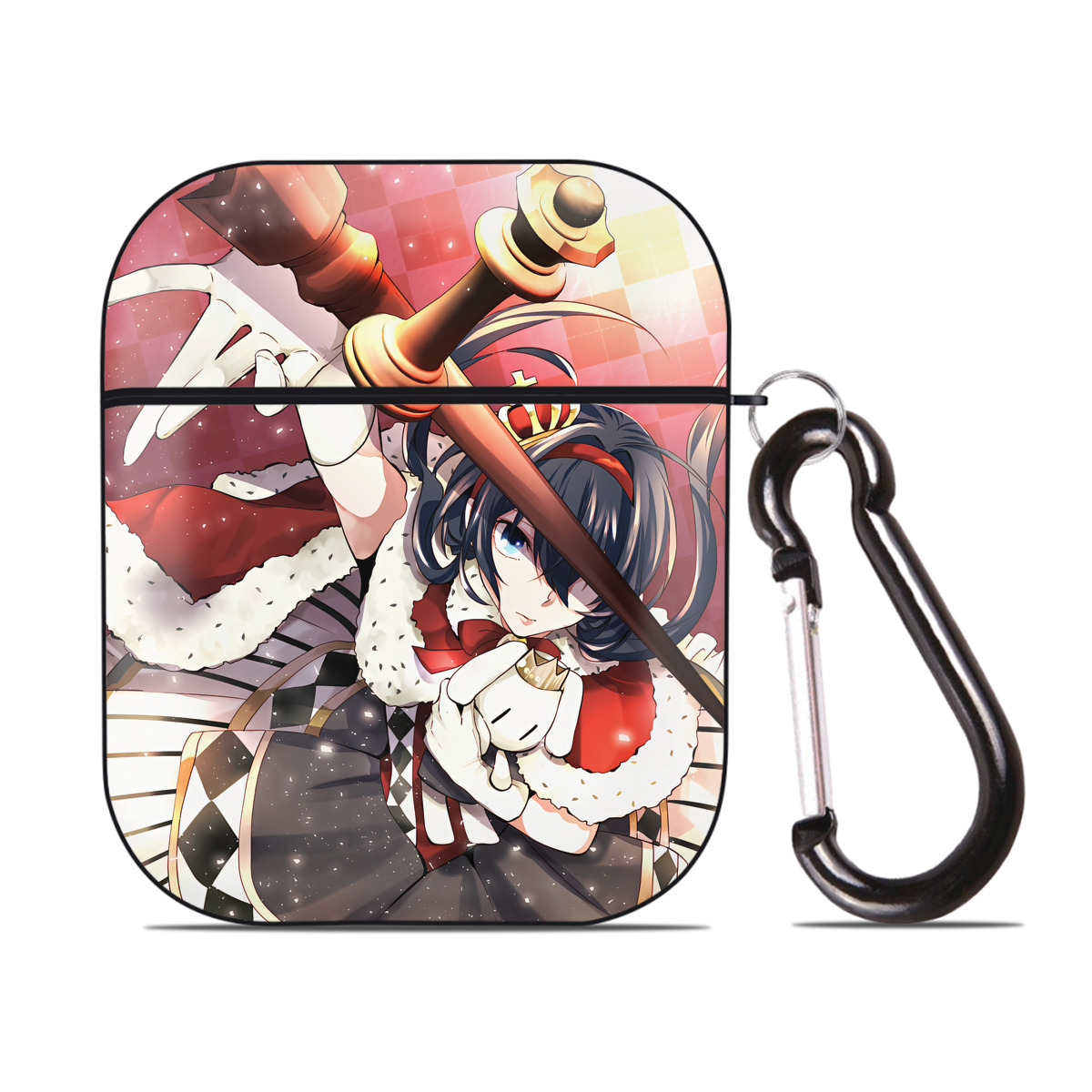 （画像用） 文豪ストレイドッグス Bungo Stray Dogs AirPods 第2世代保護ケース ハードシェル ブラック 耐衝撃・防指紋・カラビナ付き