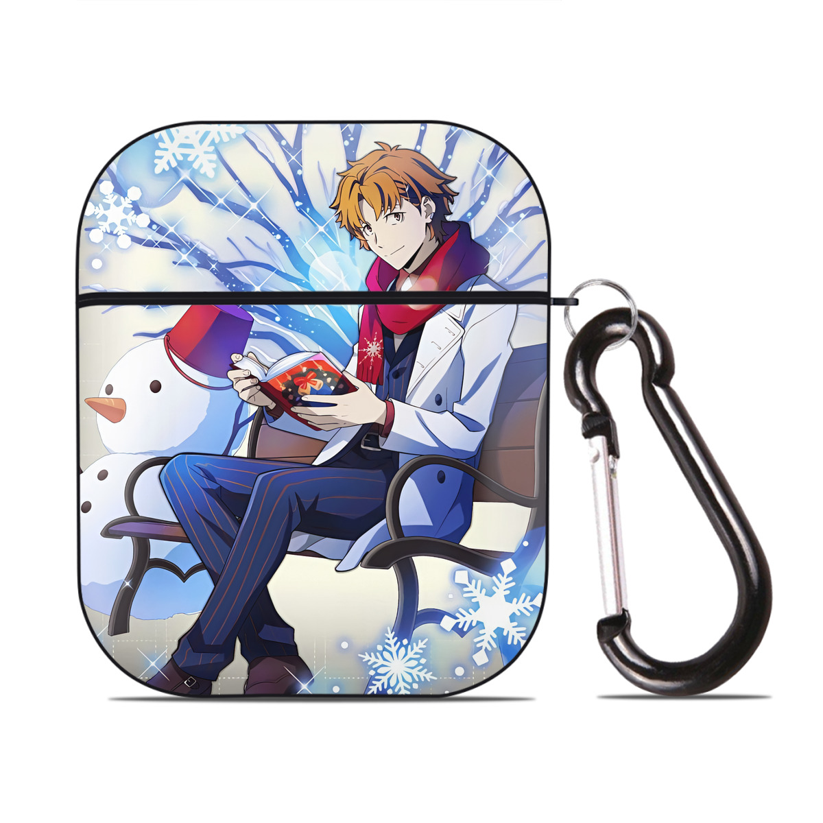 （画像用） 文豪ストレイドッグス Bungo Stray Dogs AirPods 第2世代保護ケース ハードシェル ブラック 耐衝撃・防指紋・カラビナ付き