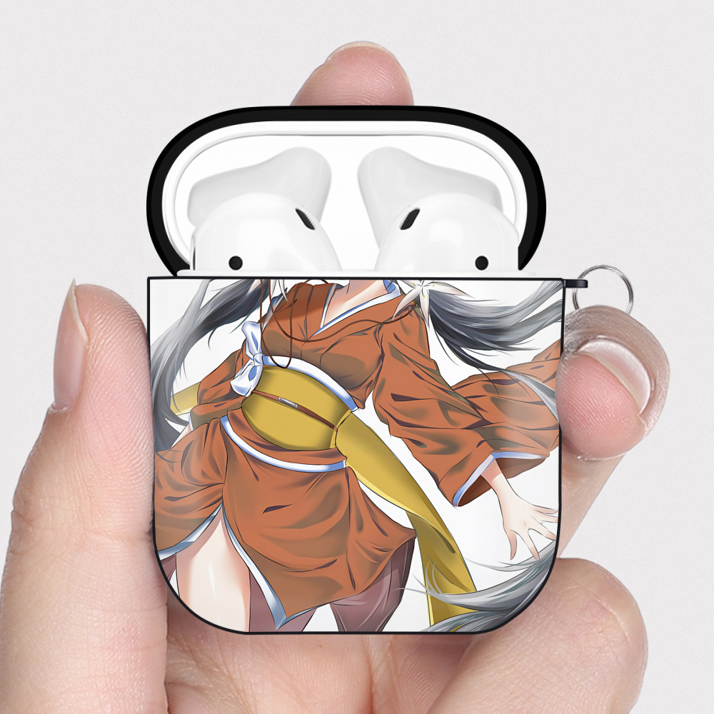 （画像用） 文豪ストレイドッグス Bungo Stray Dogs AirPods 第2世代保護ケース ハードシェル ブラック 耐衝撃・防指紋・カラビナ付き
