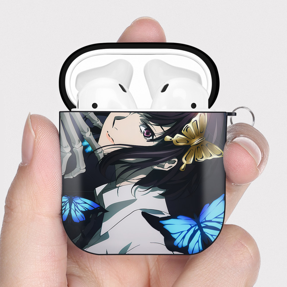 （画像用） 文豪ストレイドッグス Bungo Stray Dogs AirPods 第2世代保護ケース ハードシェル ブラック 耐衝撃・防指紋・カラビナ付き