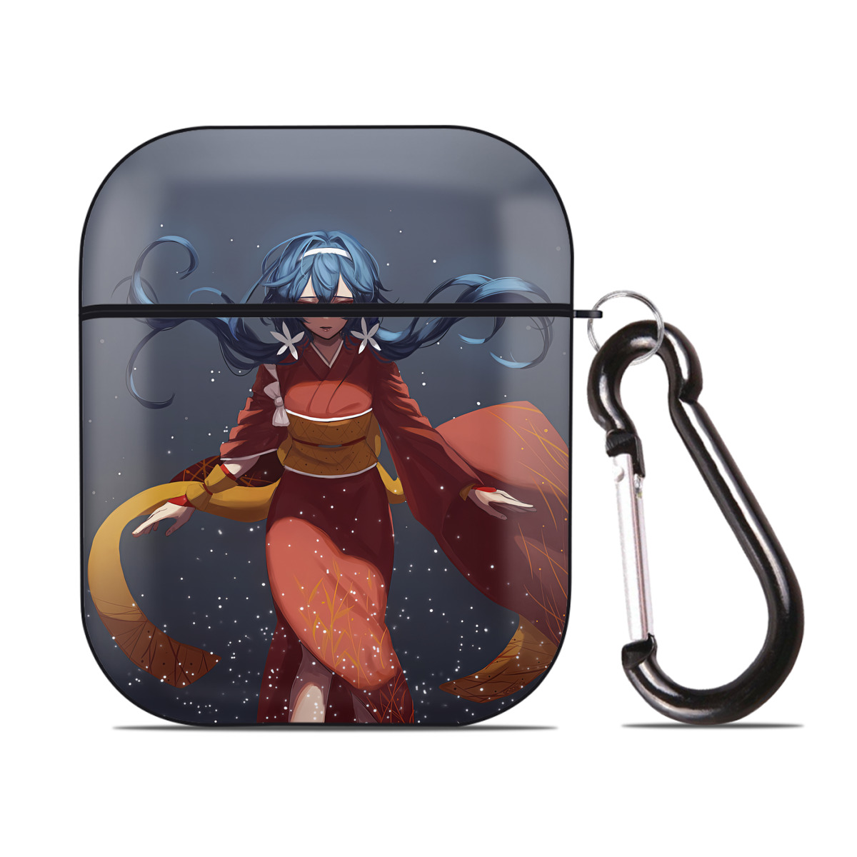 （画像用） 文豪ストレイドッグス Bungo Stray Dogs AirPods 第2世代保護ケース ハードシェル ブラック 耐衝撃・防指紋・カラビナ付き