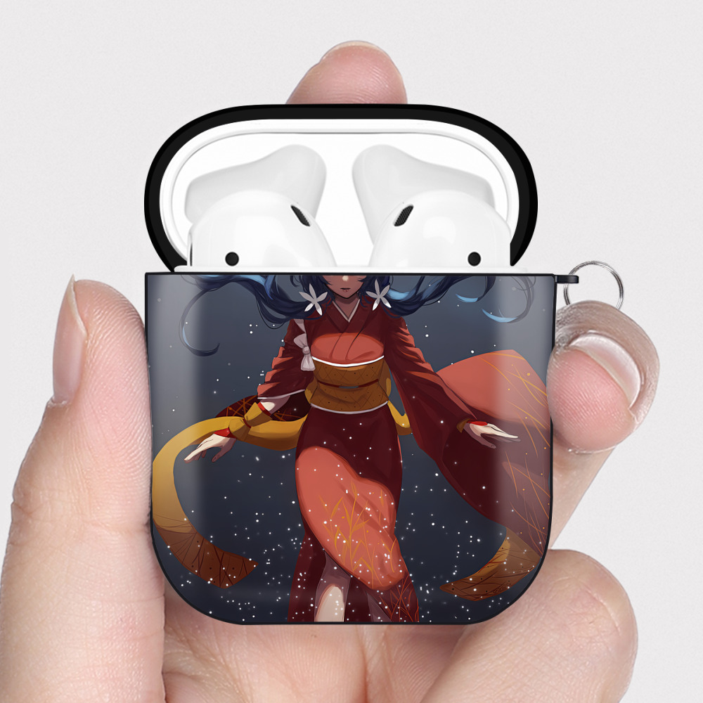 （画像用） 文豪ストレイドッグス Bungo Stray Dogs AirPods 第2世代保護ケース ハードシェル ブラック 耐衝撃・防指紋・カラビナ付き
