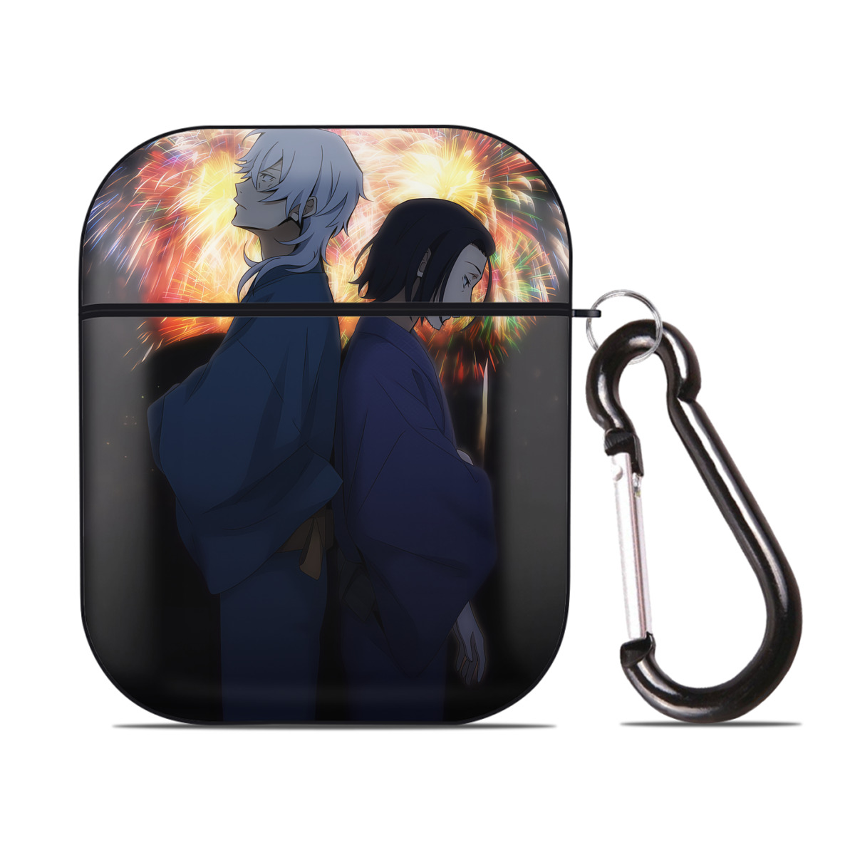 （画像用） 文豪ストレイドッグス Bungo Stray Dogs AirPods 第2世代保護ケース ハードシェル ブラック 耐衝撃・防指紋・カラビナ付き