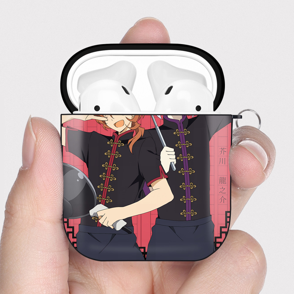 （画像用） 文豪ストレイドッグス Bungo Stray Dogs AirPods 第2世代保護ケース ハードシェル ブラック 耐衝撃・防指紋・カラビナ付き