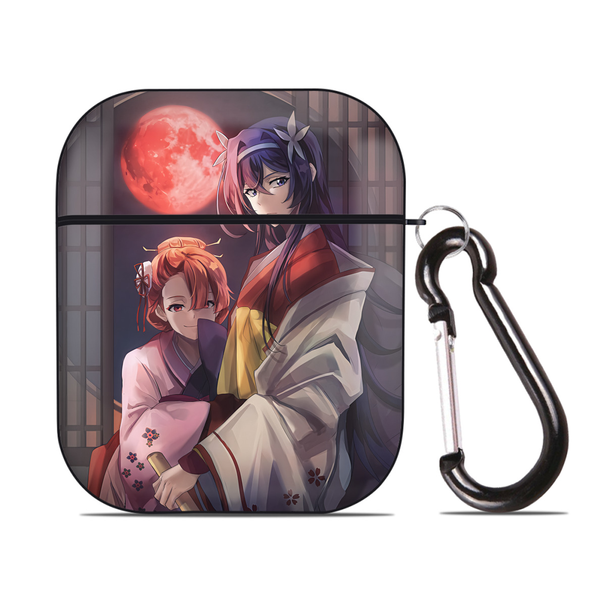 （画像用） 文豪ストレイドッグス Bungo Stray Dogs AirPods 第2世代保護ケース ハードシェル ブラック 耐衝撃・防指紋・カラビナ付き