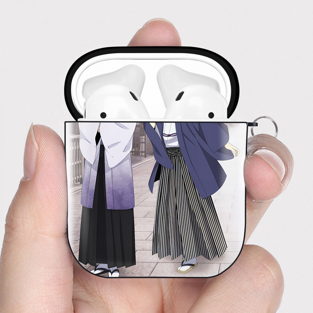 （画像用） 文豪ストレイドッグス Bungo Stray Dogs AirPods 第2世代保護ケース ハードシェル ブラック 耐衝撃・防指紋・カラビナ付き
