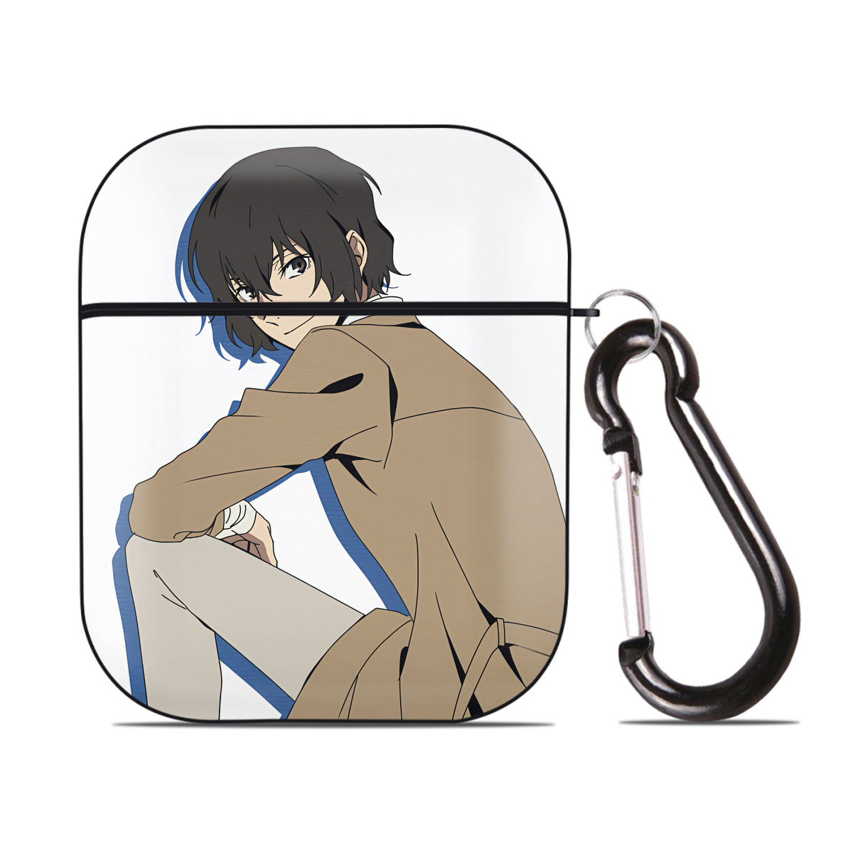 （画像用） 文豪ストレイドッグス Bungo Stray Dogs AirPods 第2世代保護ケース ハードシェル ブラック 耐衝撃・防指紋・カラビナ付き