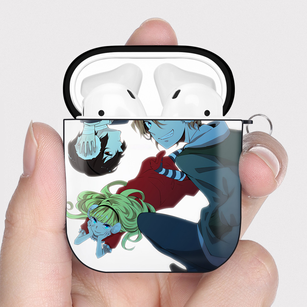 （画像用） 文豪ストレイドッグス Bungo Stray Dogs AirPods 第2世代保護ケース ハードシェル ブラック 耐衝撃・防指紋・カラビナ付き