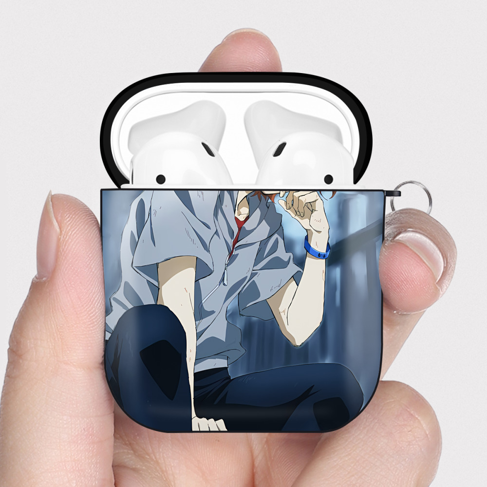 （画像用） 文豪ストレイドッグス Bungo Stray Dogs AirPods 第2世代保護ケース ハードシェル ブラック 耐衝撃・防指紋・カラビナ付き