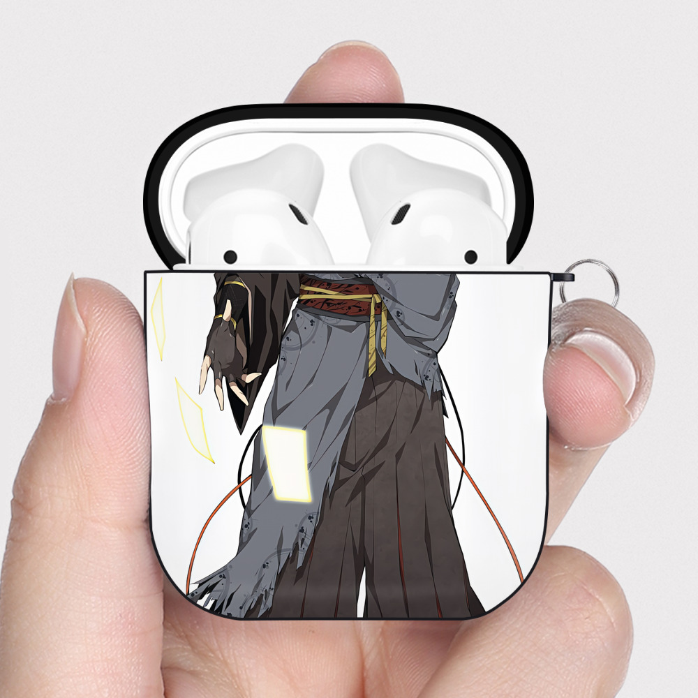 （画像用） 文豪ストレイドッグス Bungo Stray Dogs AirPods 第2世代保護ケース ハードシェル ブラック 耐衝撃・防指紋・カラビナ付き
