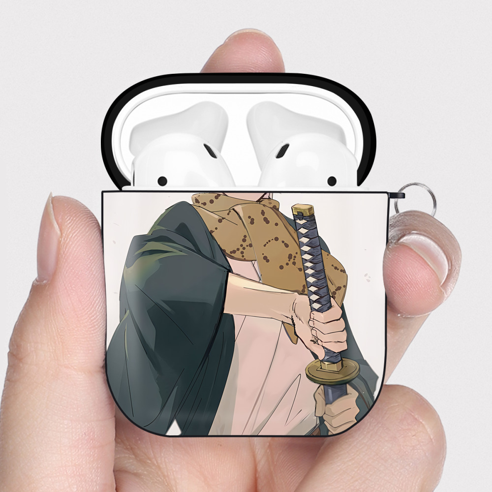 （画像用） 文豪ストレイドッグス Bungo Stray Dogs AirPods 第2世代保護ケース ハードシェル ブラック 耐衝撃・防指紋・カラビナ付き