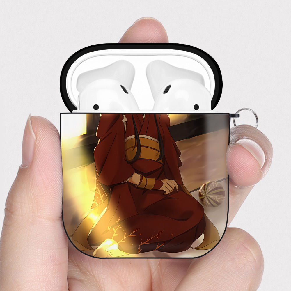 （画像用） 文豪ストレイドッグス Bungo Stray Dogs AirPods 第2世代保護ケース ハードシェル ブラック 耐衝撃・防指紋・カラビナ付き