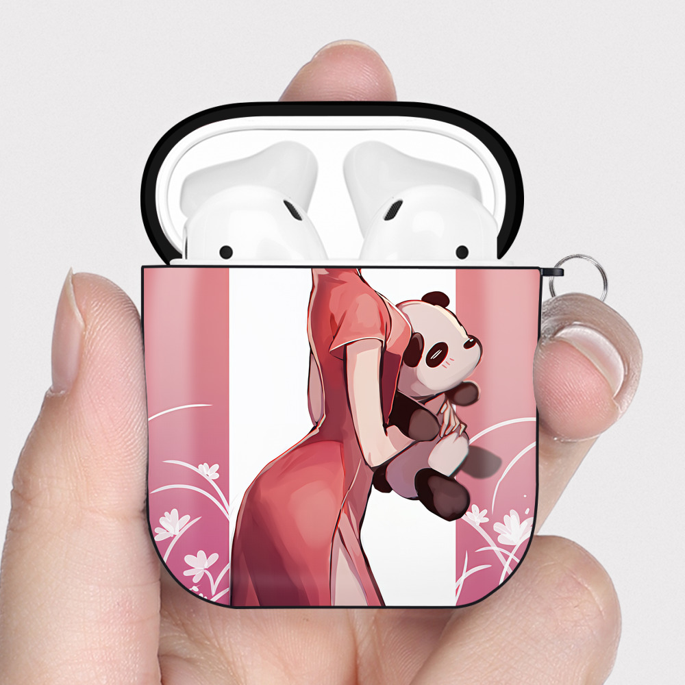 （画像用） 文豪ストレイドッグス Bungo Stray Dogs AirPods 第2世代保護ケース ハードシェル ブラック 耐衝撃・防指紋・カラビナ付き