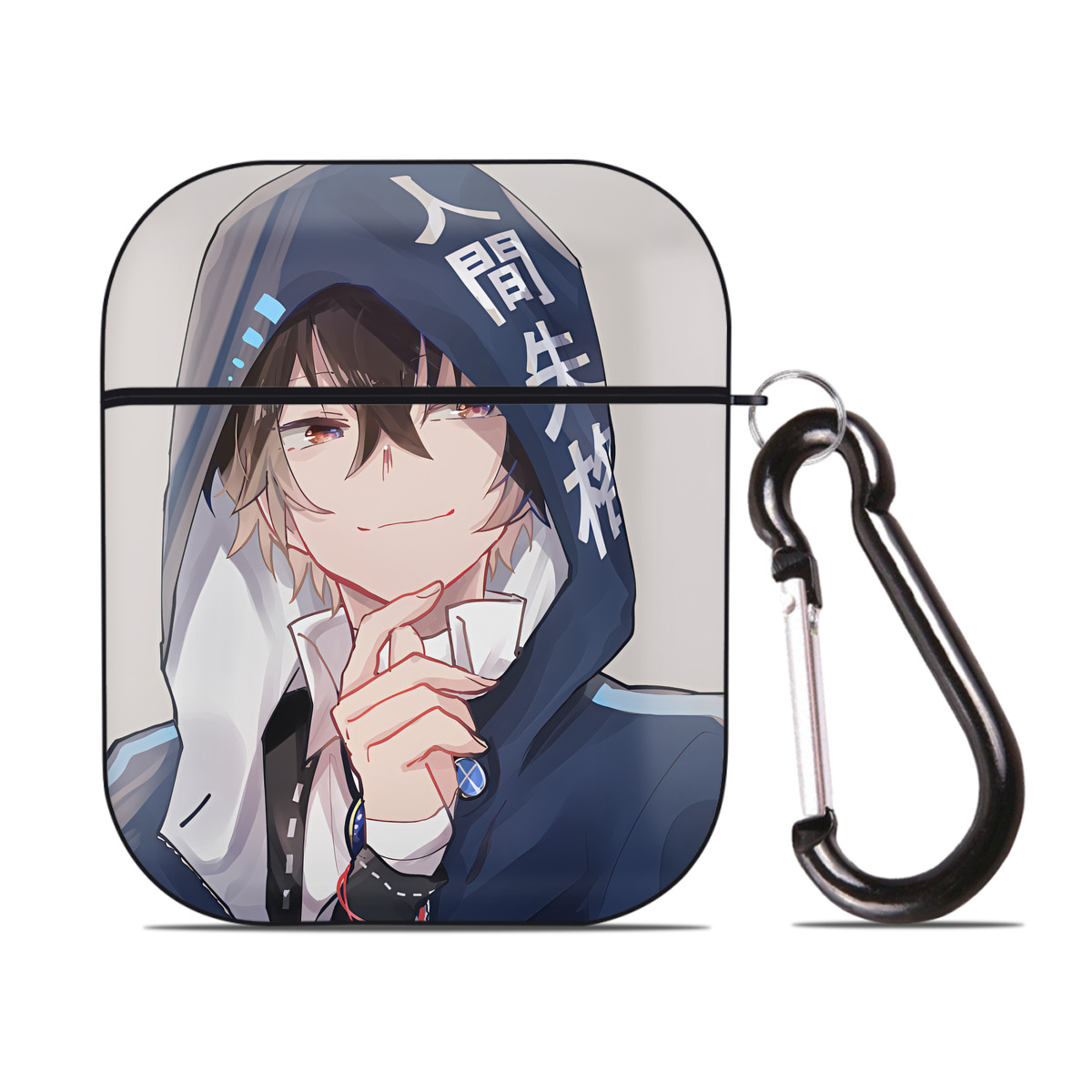 （画像用） 文豪ストレイドッグス Bungo Stray Dogs AirPods 第2世代保護ケース ハードシェル ブラック 耐衝撃・防指紋・カラビナ付き