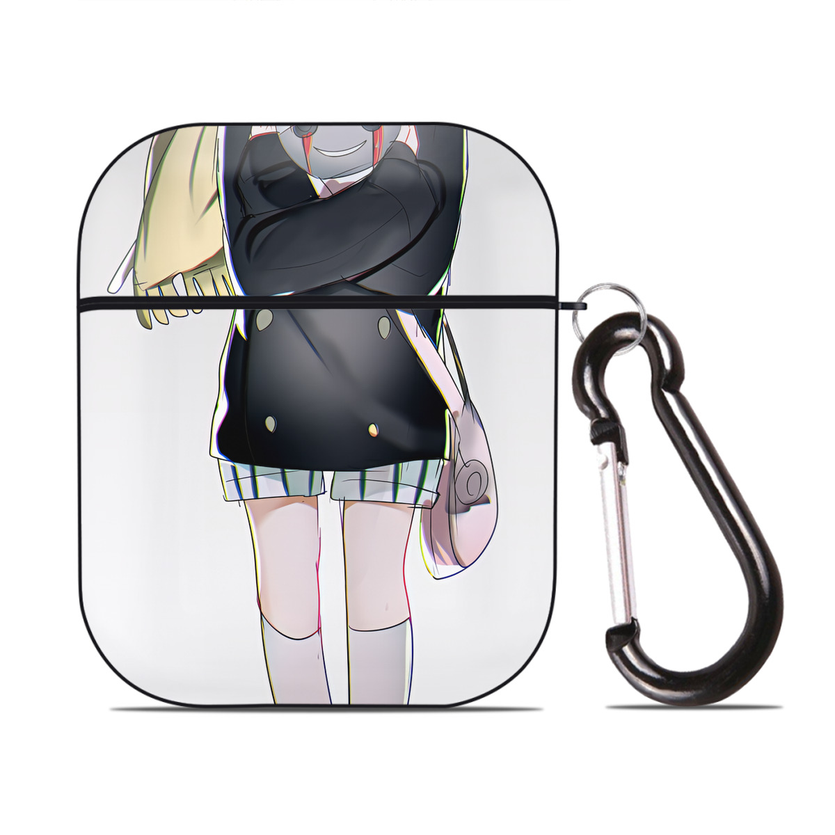 （画像用） 文豪ストレイドッグス Bungo Stray Dogs AirPods 第2世代保護ケース ハードシェル ブラック 耐衝撃・防指紋・カラビナ付き