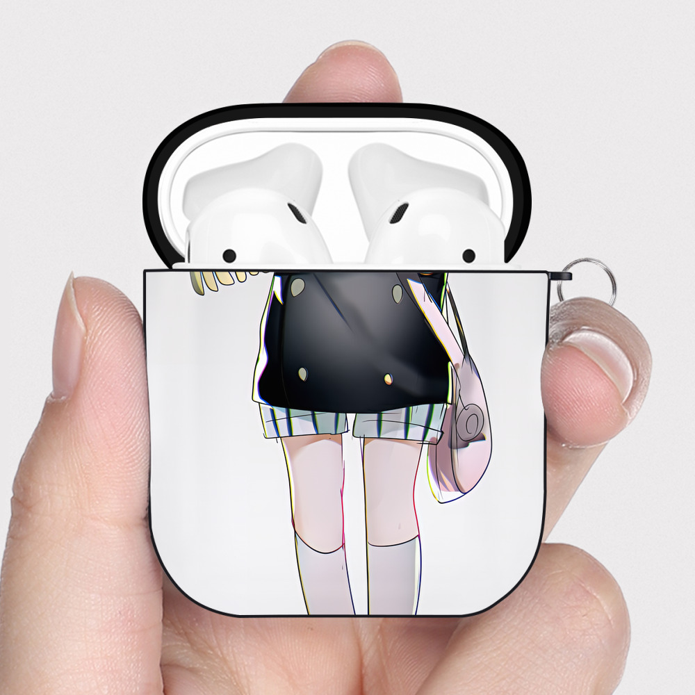 （画像用） 文豪ストレイドッグス Bungo Stray Dogs AirPods 第2世代保護ケース ハードシェル ブラック 耐衝撃・防指紋・カラビナ付き