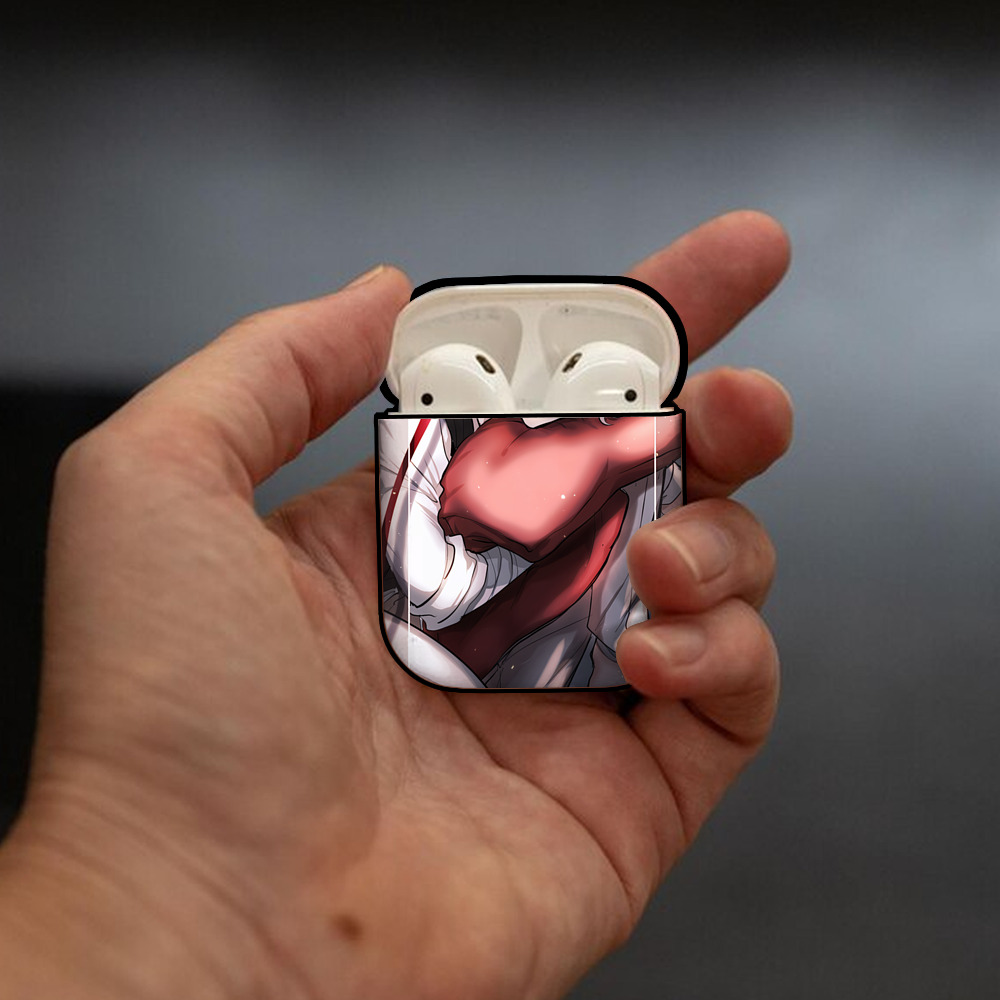 文豪ストレイドッグス Bungo Stray Dogs AirPods 第2世代保護ケース ハードシェル ブラック 耐衝撃・防指紋・カラビナ付き
