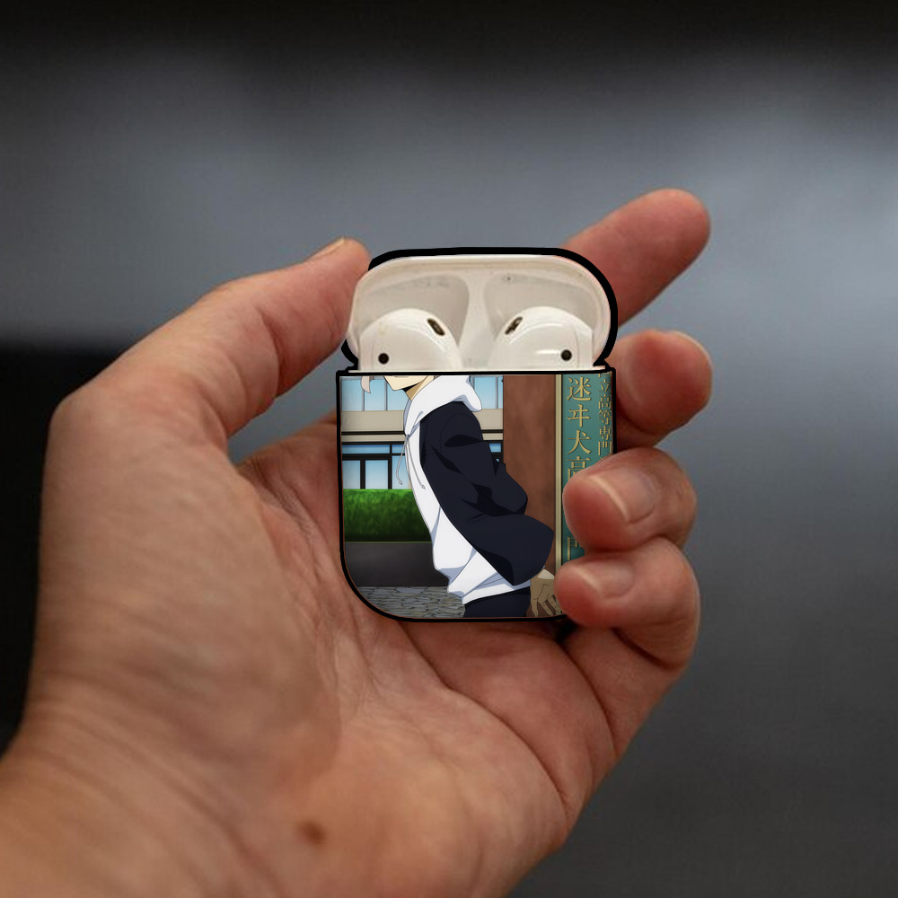 文豪ストレイドッグス Bungo Stray Dogs AirPods 第2世代保護ケース ハードシェル ブラック 耐衝撃・防指紋・カラビナ付き