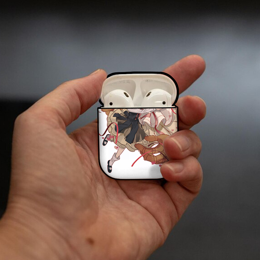 文豪ストレイドッグス Bungo Stray Dogs AirPods 第2世代保護ケース ハードシェル ブラック 耐衝撃・防指紋・カラビナ付き