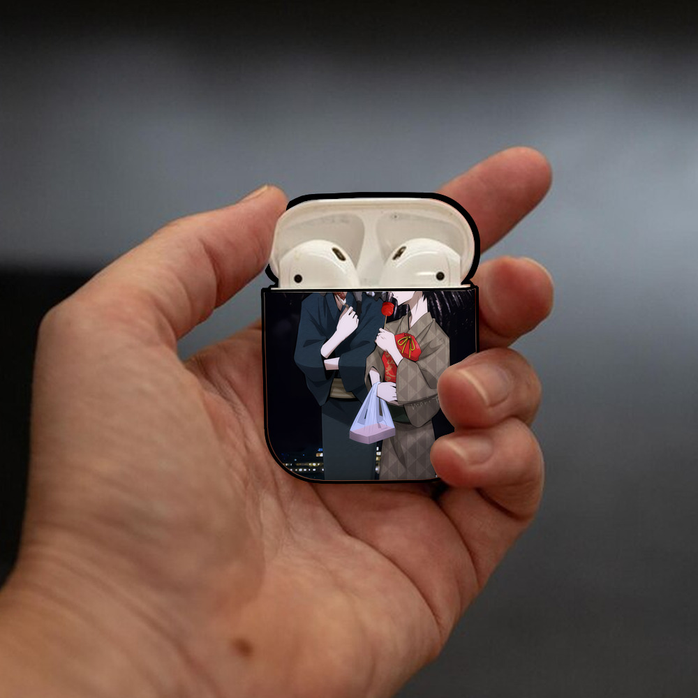 文豪ストレイドッグス Bungo Stray Dogs AirPods 第2世代保護ケース ハードシェル ブラック 耐衝撃・防指紋・カラビナ付き