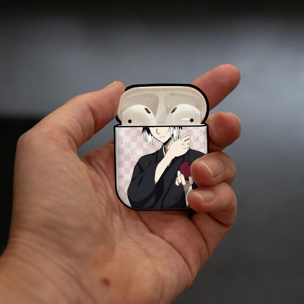 文豪ストレイドッグス Bungo Stray Dogs AirPods 第2世代保護ケース ハードシェル ブラック 耐衝撃・防指紋・カラビナ付き