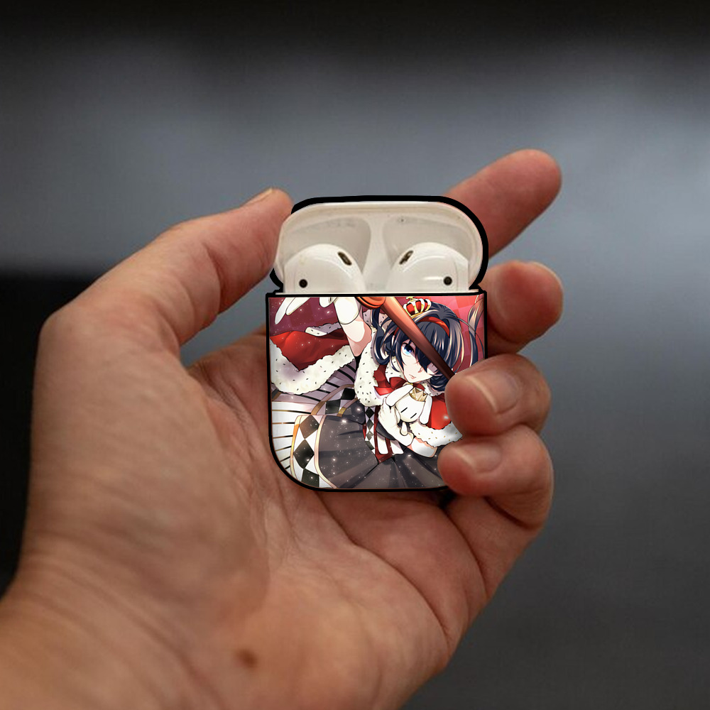 文豪ストレイドッグス Bungo Stray Dogs AirPods 第2世代保護ケース ハードシェル ブラック 耐衝撃・防指紋・カラビナ付き