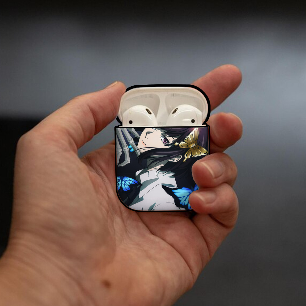 文豪ストレイドッグス Bungo Stray Dogs AirPods 第2世代保護ケース ハードシェル ブラック 耐衝撃・防指紋・カラビナ付き