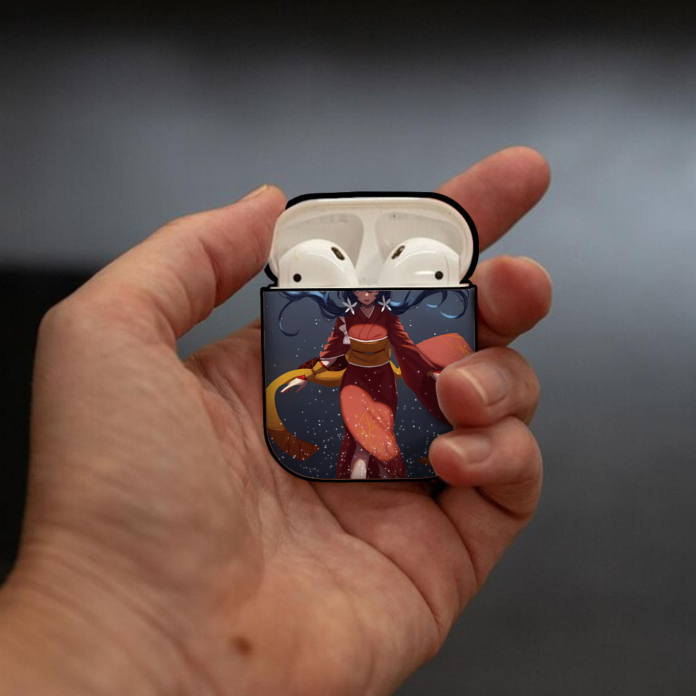 文豪ストレイドッグス Bungo Stray Dogs AirPods 第2世代保護ケース ハードシェル ブラック 耐衝撃・防指紋・カラビナ付き