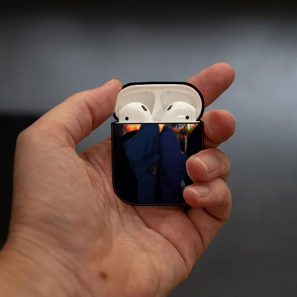 文豪ストレイドッグス Bungo Stray Dogs AirPods 第2世代保護ケース ハードシェル ブラック 耐衝撃・防指紋・カラビナ付き