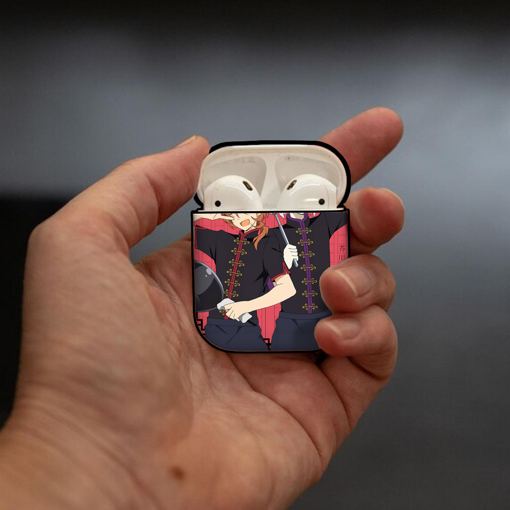 文豪ストレイドッグス Bungo Stray Dogs AirPods 第2世代保護ケース ハードシェル ブラック 耐衝撃・防指紋・カラビナ付き