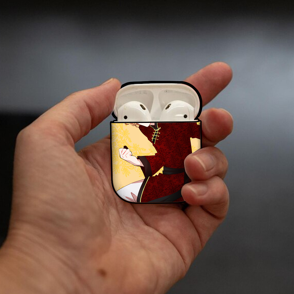 文豪ストレイドッグス Bungo Stray Dogs AirPods 第2世代保護ケース ハードシェル ブラック 耐衝撃・防指紋・カラビナ付き