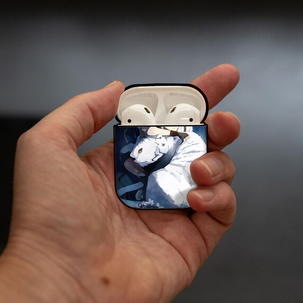 文豪ストレイドッグス Bungo Stray Dogs AirPods 第2世代保護ケース ハードシェル ブラック 耐衝撃・防指紋・カラビナ付き