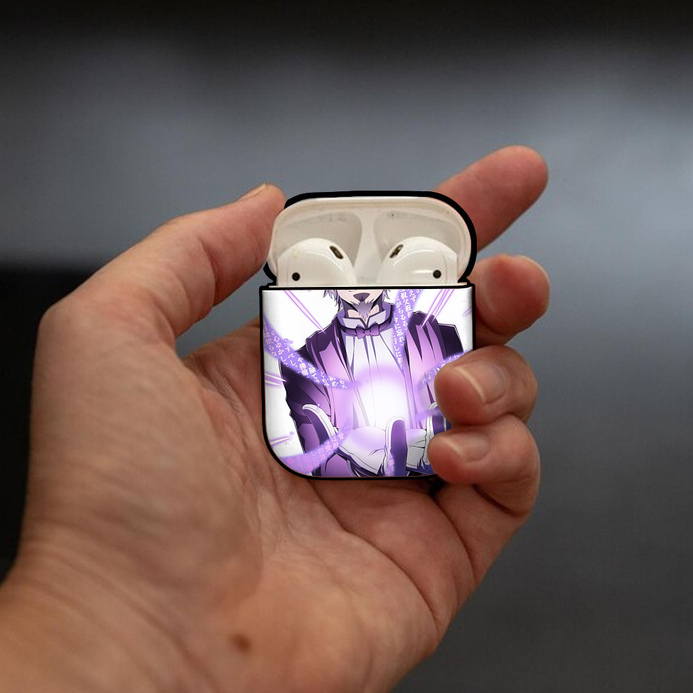 文豪ストレイドッグス Bungo Stray Dogs AirPods 第2世代保護ケース ハードシェル ブラック 耐衝撃・防指紋・カラビナ付き