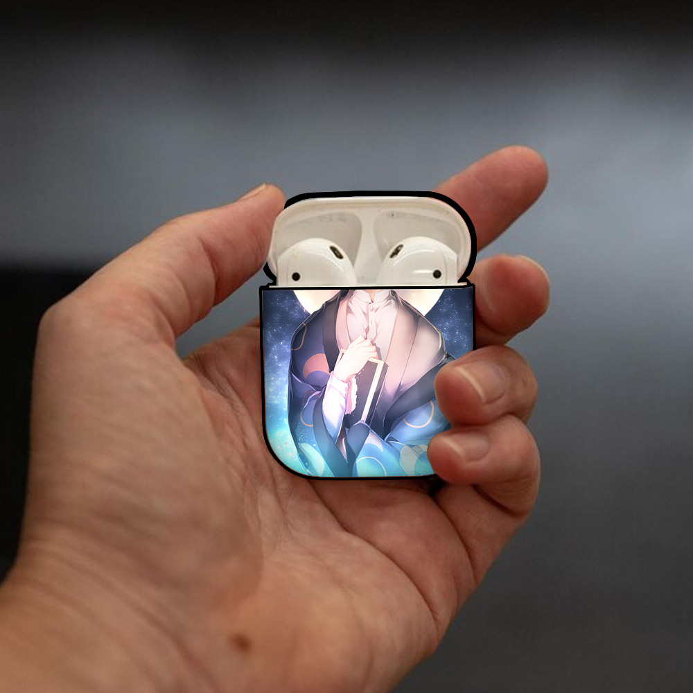文豪ストレイドッグス Bungo Stray Dogs AirPods 第2世代保護ケース ハードシェル ブラック 耐衝撃・防指紋・カラビナ付き