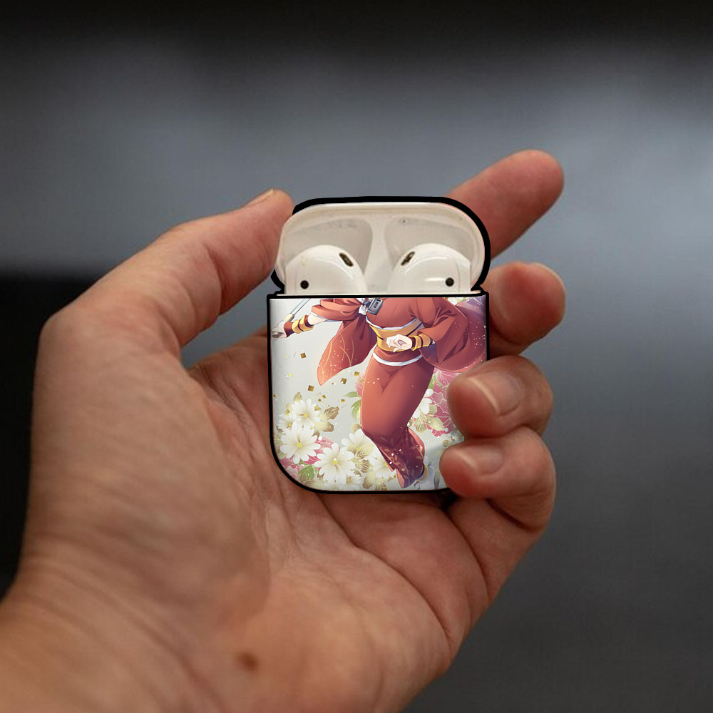 文豪ストレイドッグス Bungo Stray Dogs AirPods 第2世代保護ケース ハードシェル ブラック 耐衝撃・防指紋・カラビナ付き
