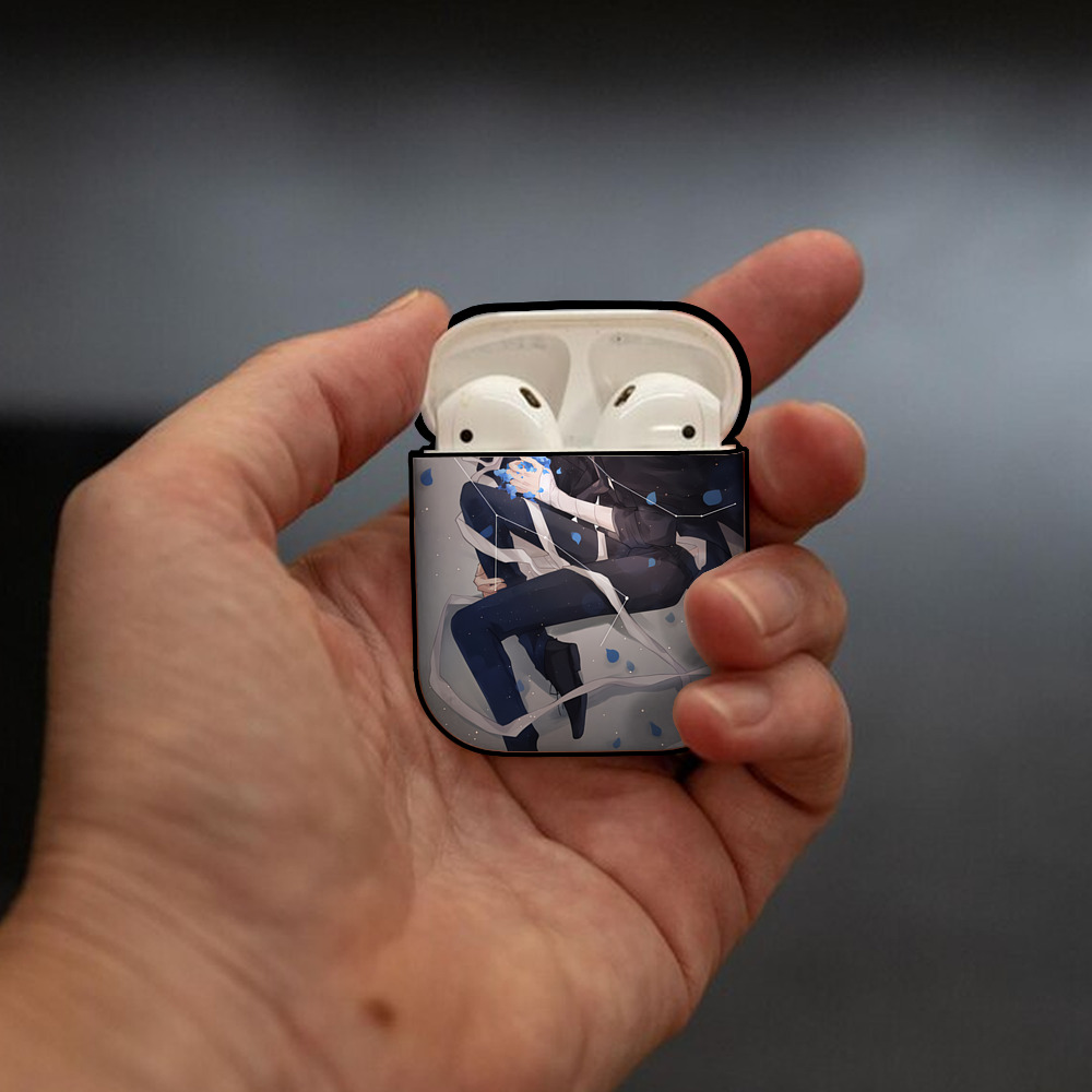 文豪ストレイドッグス Bungo Stray Dogs AirPods 第2世代保護ケース ハードシェル ブラック 耐衝撃・防指紋・カラビナ付き