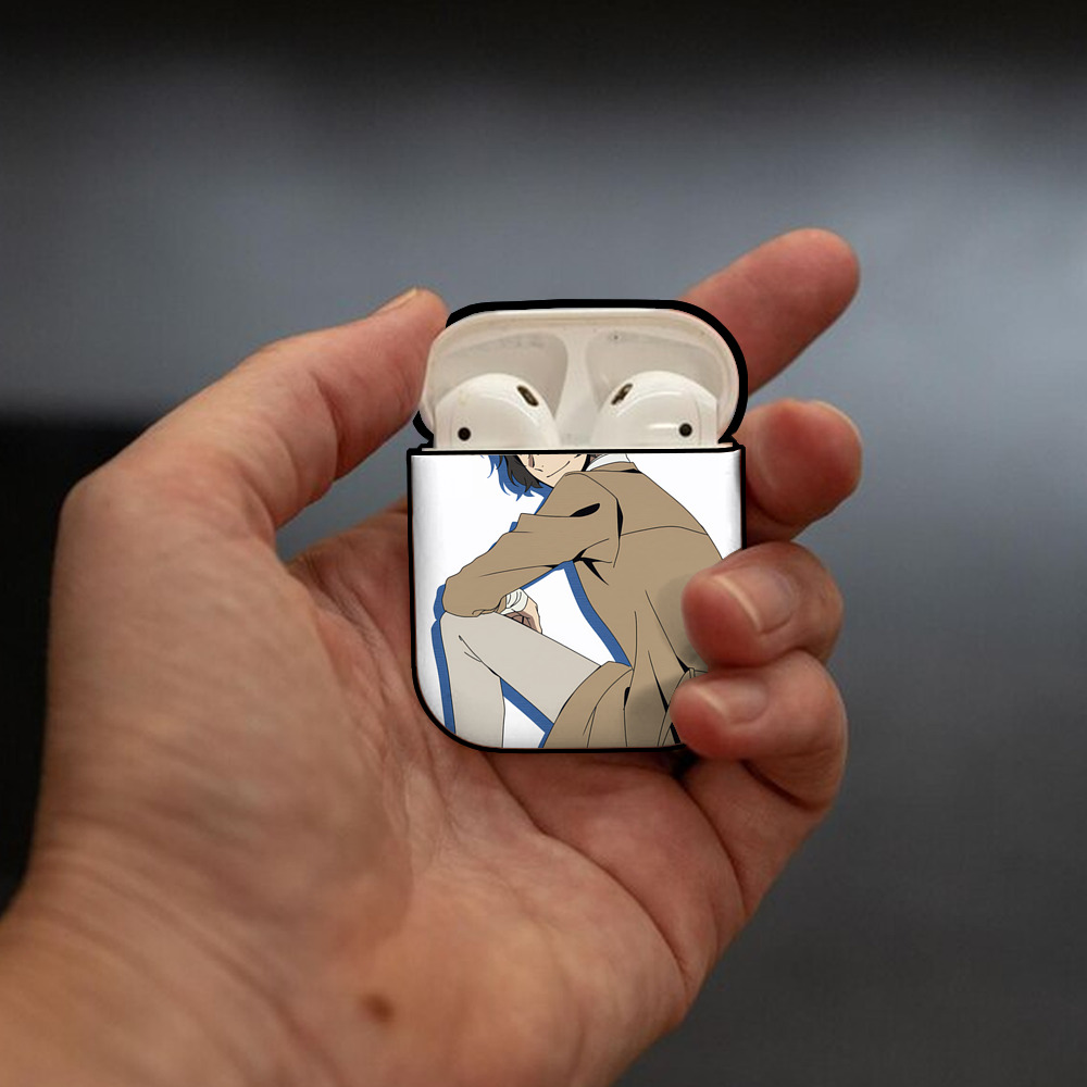 文豪ストレイドッグス Bungo Stray Dogs AirPods 第2世代保護ケース ハードシェル ブラック 耐衝撃・防指紋・カラビナ付き