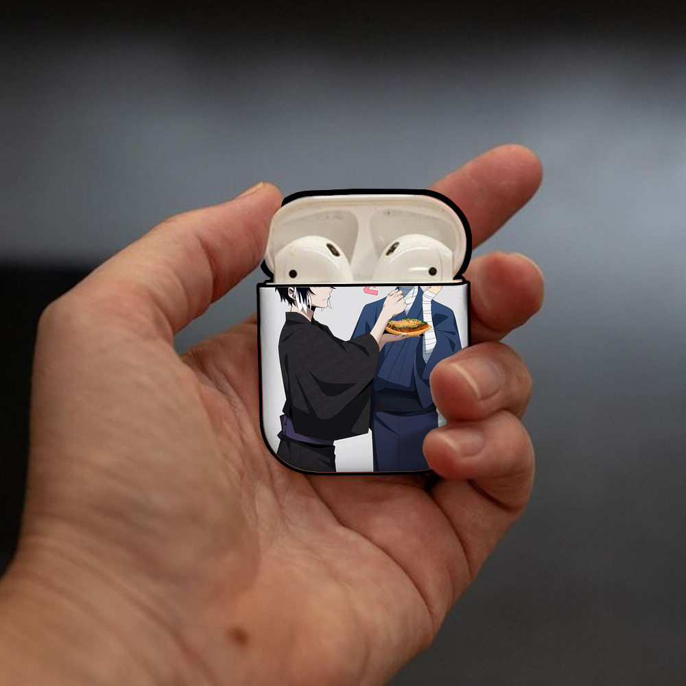 文豪ストレイドッグス Bungo Stray Dogs AirPods 第2世代保護ケース ハードシェル ブラック 耐衝撃・防指紋・カラビナ付き