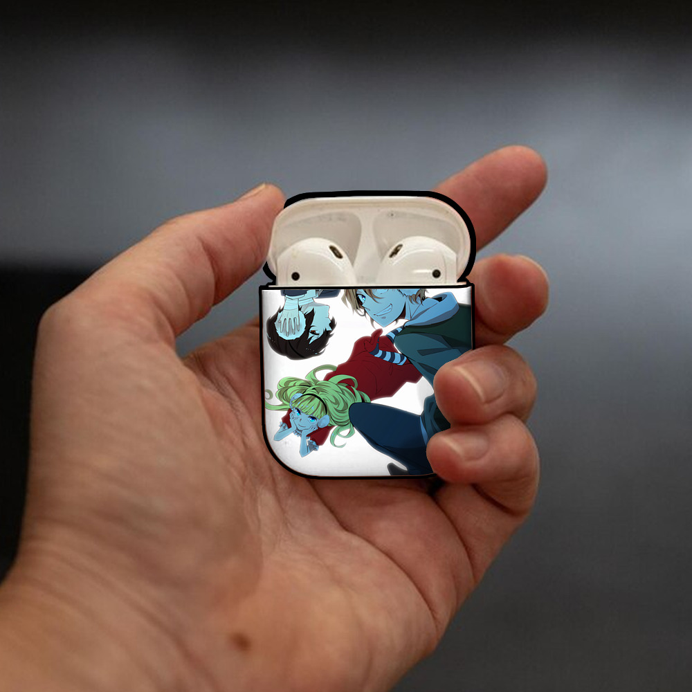文豪ストレイドッグス Bungo Stray Dogs AirPods 第2世代保護ケース ハードシェル ブラック 耐衝撃・防指紋・カラビナ付き