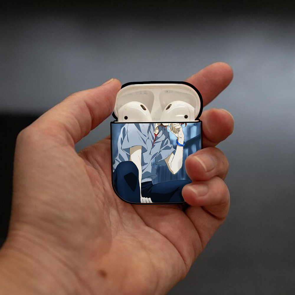 文豪ストレイドッグス Bungo Stray Dogs AirPods 第2世代保護ケース ハードシェル ブラック 耐衝撃・防指紋・カラビナ付き