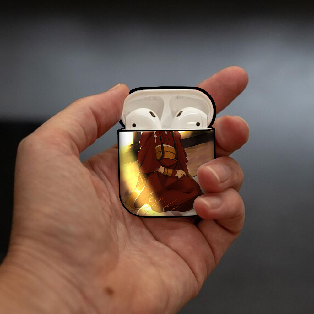 文豪ストレイドッグス Bungo Stray Dogs AirPods 第2世代保護ケース ハードシェル ブラック 耐衝撃・防指紋・カラビナ付き