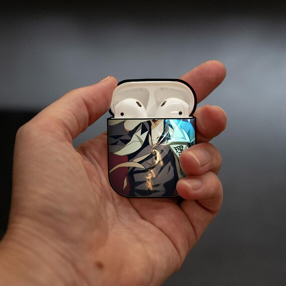 文豪ストレイドッグス Bungo Stray Dogs AirPods 第2世代保護ケース ハードシェル ブラック 耐衝撃・防指紋・カラビナ付き