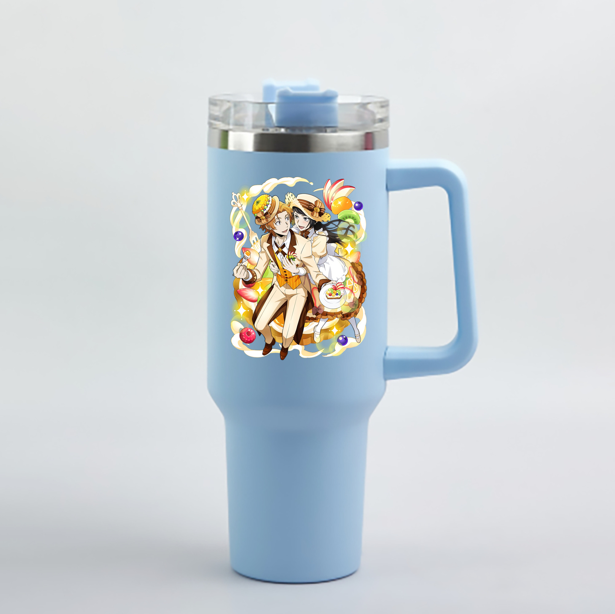 （画像用） 文豪ストレイドッグス Bungo Stray Dogs 1200mL車用タンブラー - クリスタルステッカー（プラスチックストロー付き）