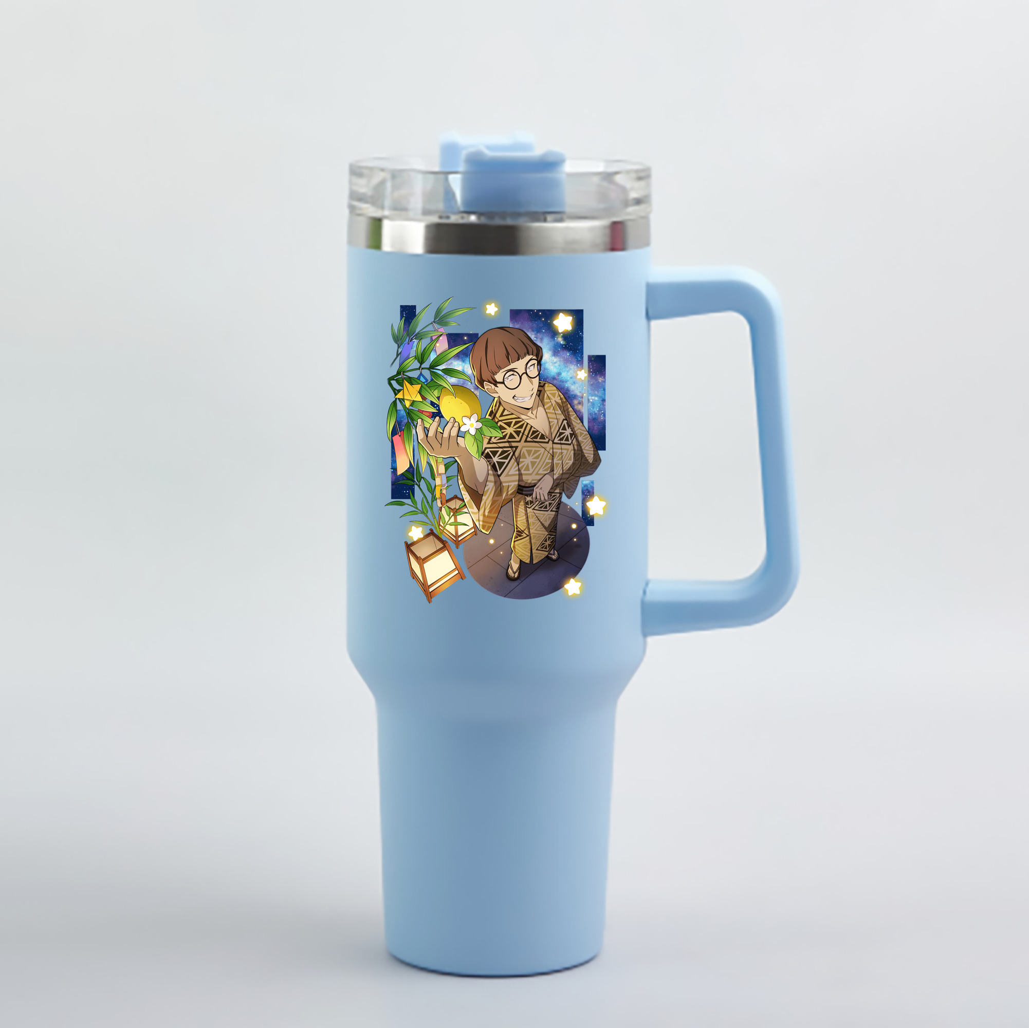 （画像用） 文豪ストレイドッグス Bungo Stray Dogs 1200mL車用タンブラー - クリスタルステッカー（プラスチックストロー付き）
